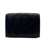 Bottega Veneta Wallet Maxi Intrecciato Trifold Mini Compact Leather Black Gold — view 2