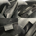 Gucci Shoulder Bag Nylon Patent Croco Embossed Black Silver GG Pattern Vintage — view 9