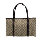 Gucci Tote Handle GG Supreme Leather Gray Judah Brown Silver Classic Simple — view 3