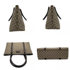 Gucci Tote Handle GG Supreme Leather Gray Judah Brown Silver Classic Simple — view 6