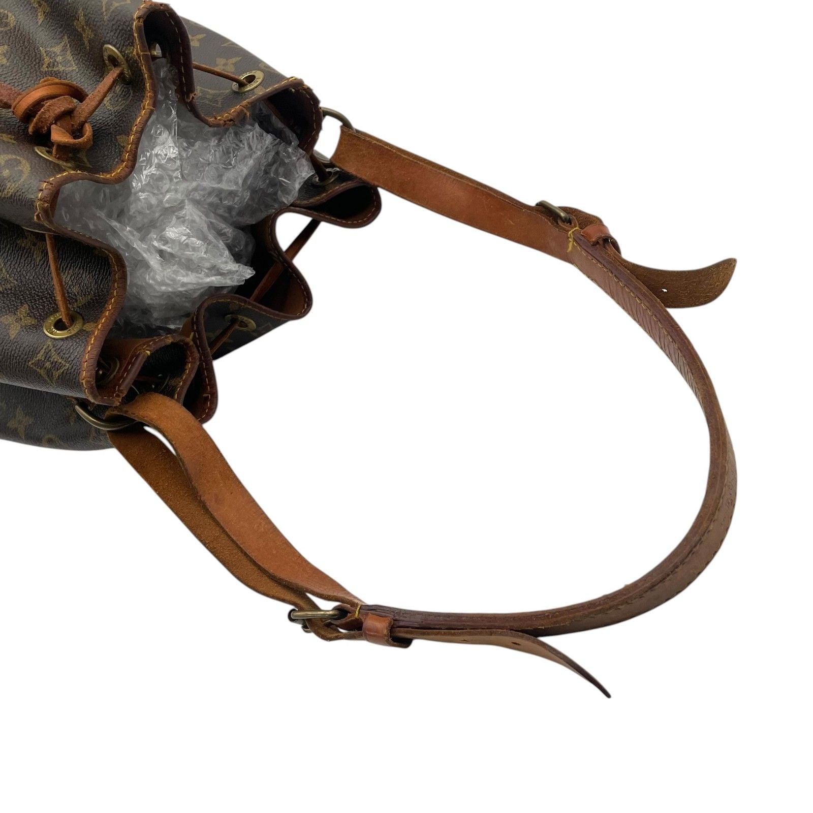 Louis Vuitton Monogram Noe Drawstring Shoulder Bag Leather Brown Gold Vintage — view 5