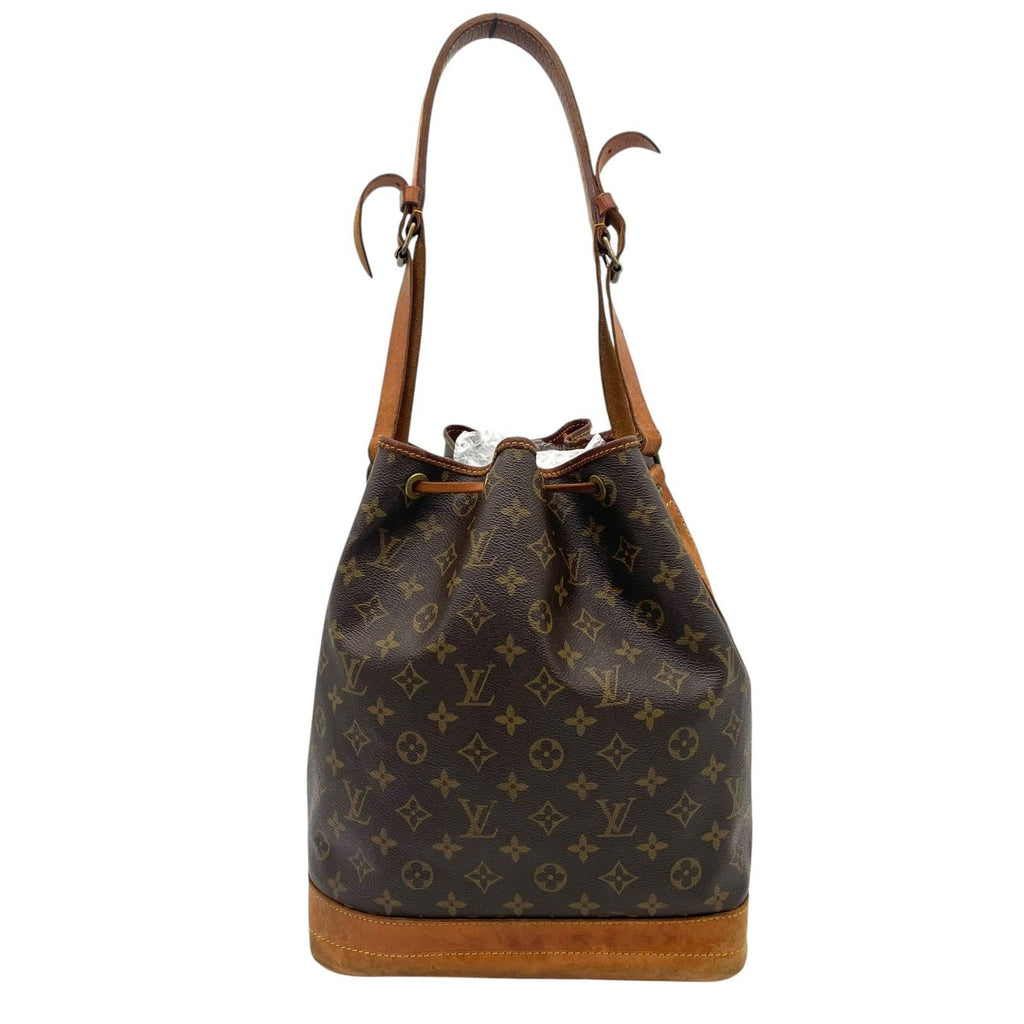 Louis Vuitton Monogram Noe Drawstring Shoulder Bag Leather Brown Gold Vintage — view 2