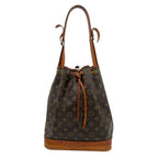 Louis Vuitton Monogram Noe Drawstring Shoulder Bag Leather Brown Gold Vintage — view 3