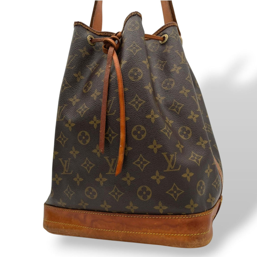 Louis Vuitton Monogram Noe Drawstring Shoulder Bag Leather Brown Gold Vintage