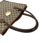 Gucci Tote Handle Vintage GG Plus Leather Gray Brown Gold Simple Business Daily — view 5