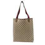 Gucci Tote Handle Vintage Sherry Line GG Plus Leather Gray Judah Brown Gold — view 3