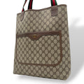 Gucci Tote Handle Vintage Sherry Line GG Plus Leather Gray Judah Brown Gold
