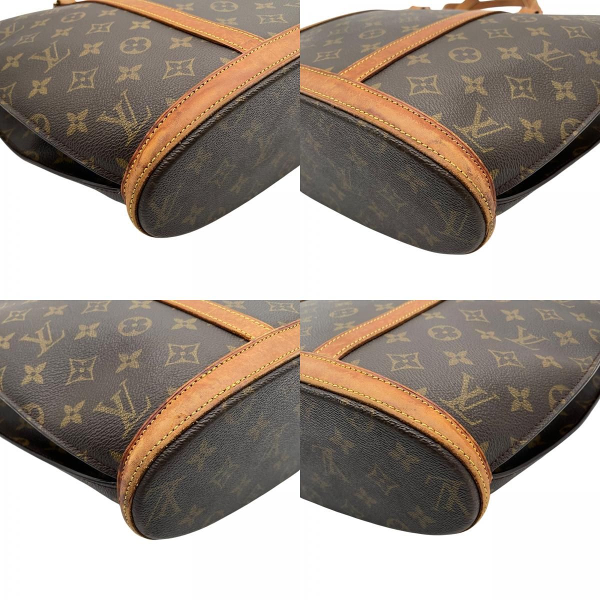 Louis Vuitton Monogram Babylon Tote Shoulder Bag Leather Brown Gold Vintage — view 7