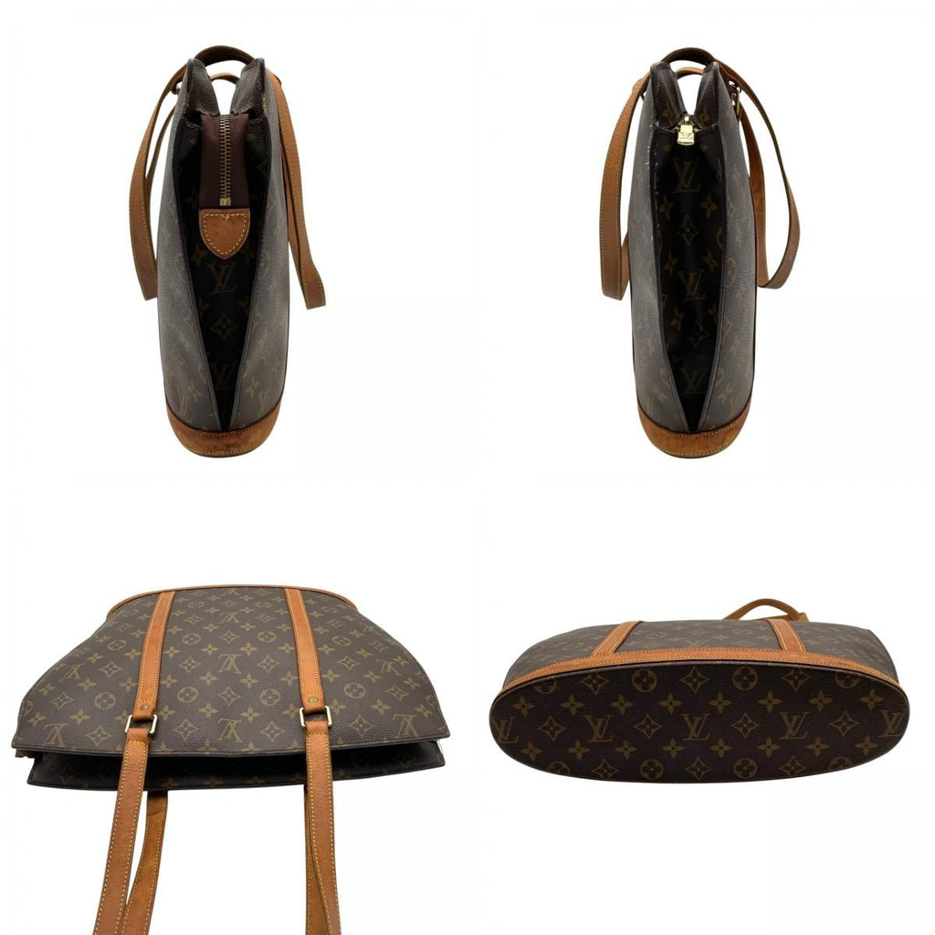 Louis Vuitton Monogram Babylon Tote Shoulder Bag Leather Brown Gold Vintage — view 6