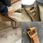 Louis Vuitton Monogram Babylon Tote Shoulder Bag Leather Brown Gold Vintage — view 9