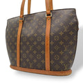 Louis Vuitton Monogram Babylon Tote Shoulder Bag Leather Brown Gold Vintage