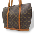 Louis Vuitton Monogram Babylon Tote Shoulder Bag Leather Brown Gold Vintage