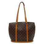 Louis Vuitton Monogram Babylon Tote Shoulder Bag Leather Brown Gold Vintage — view 2