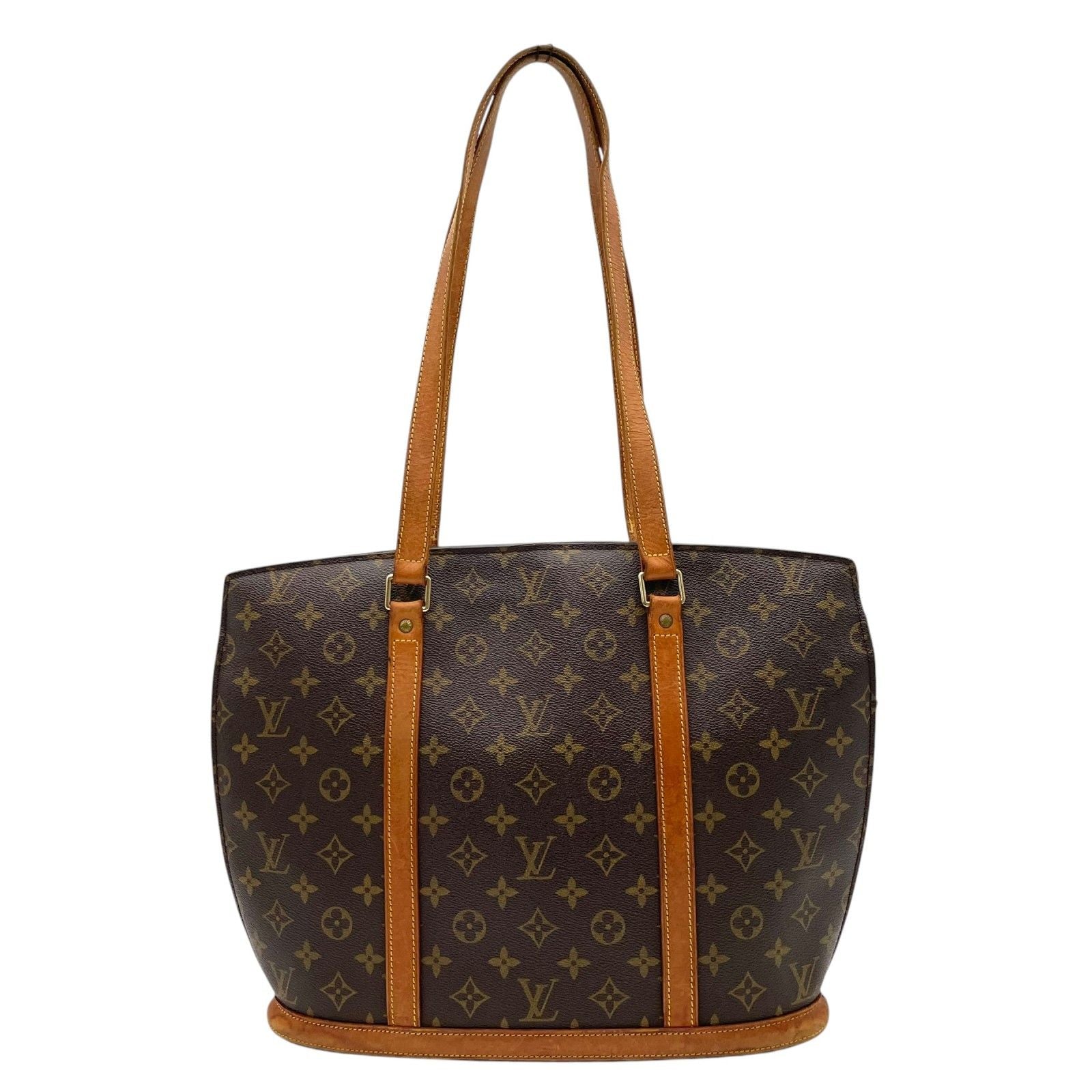 Louis Vuitton Monogram Babylon Tote Shoulder Bag Leather Brown Gold Vintage — view 2