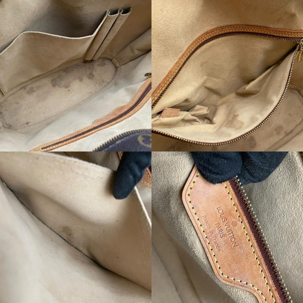 Louis Vuitton Monogram Babylon Tote Shoulder Bag Leather Brown Gold Vintage — view 8