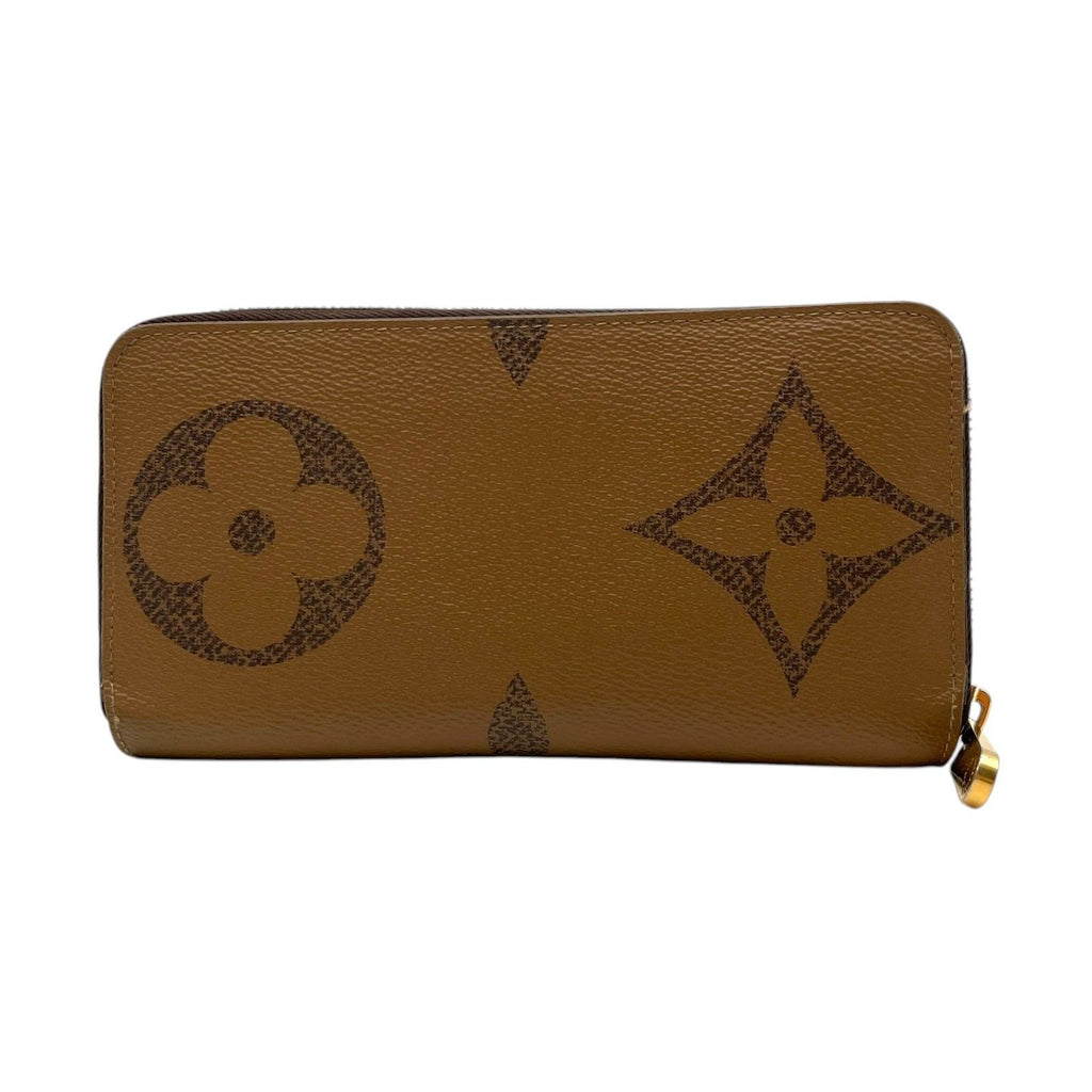 Louis Vuitton Zippy Wallet Monogram Giant Reverse Zip Around Brown — view 3