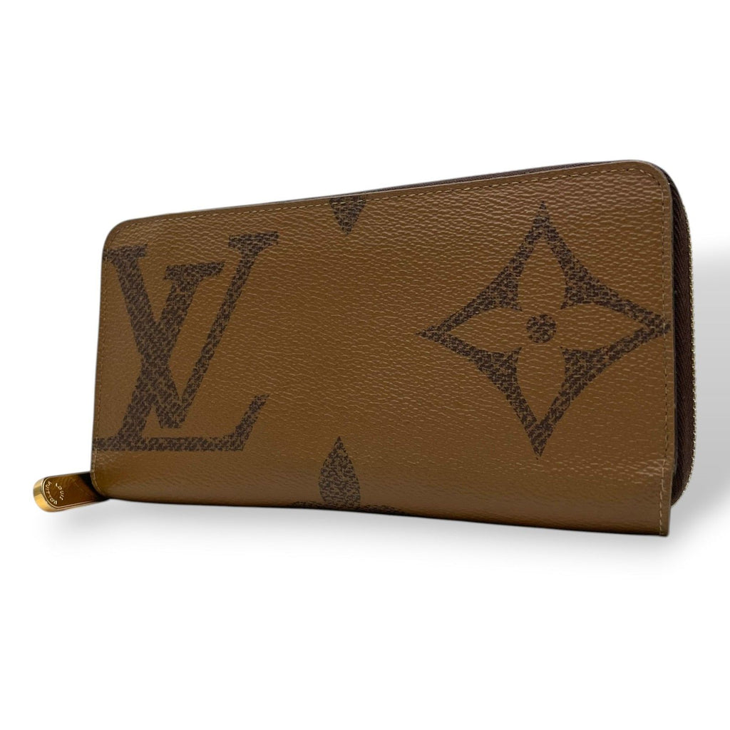 Louis Vuitton Zippy Wallet Monogram Giant Reverse Zip Around Brown