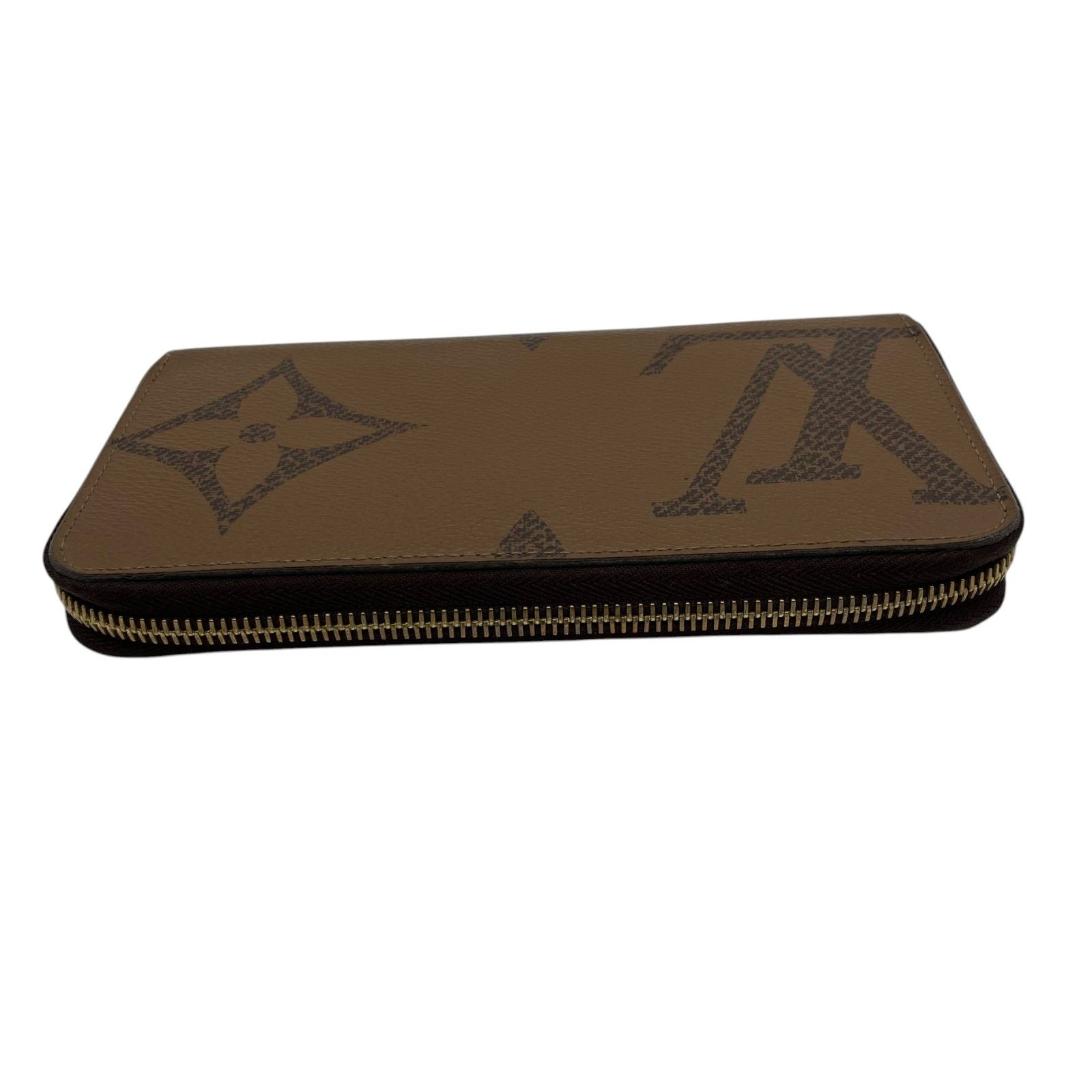 Louis Vuitton Zippy Wallet Monogram Giant Reverse Zip Around Brown — view 4