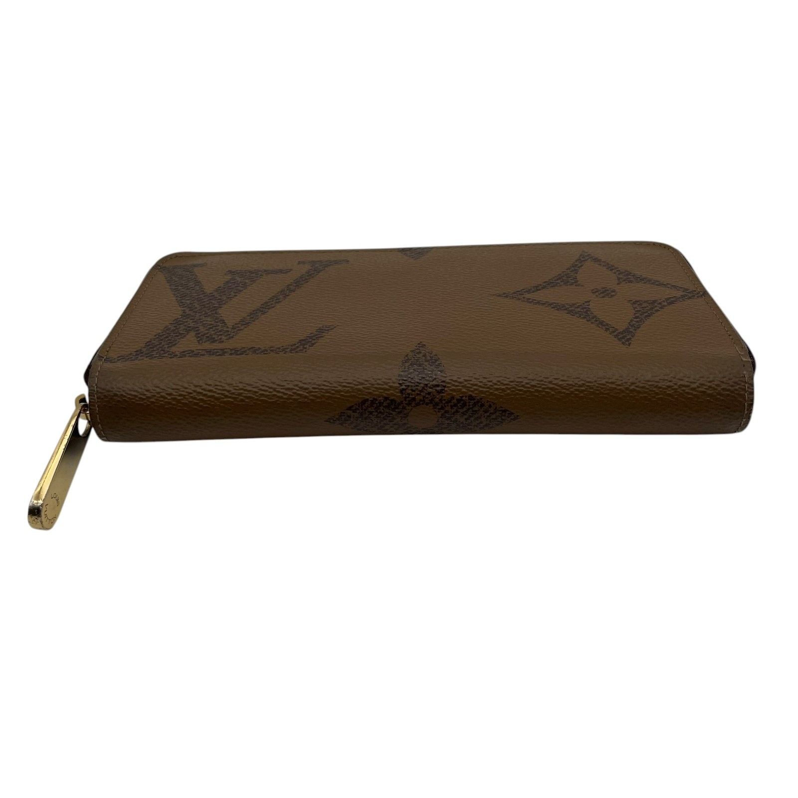 Louis Vuitton Zippy Wallet Monogram Giant Reverse Zip Around Brown — view 5