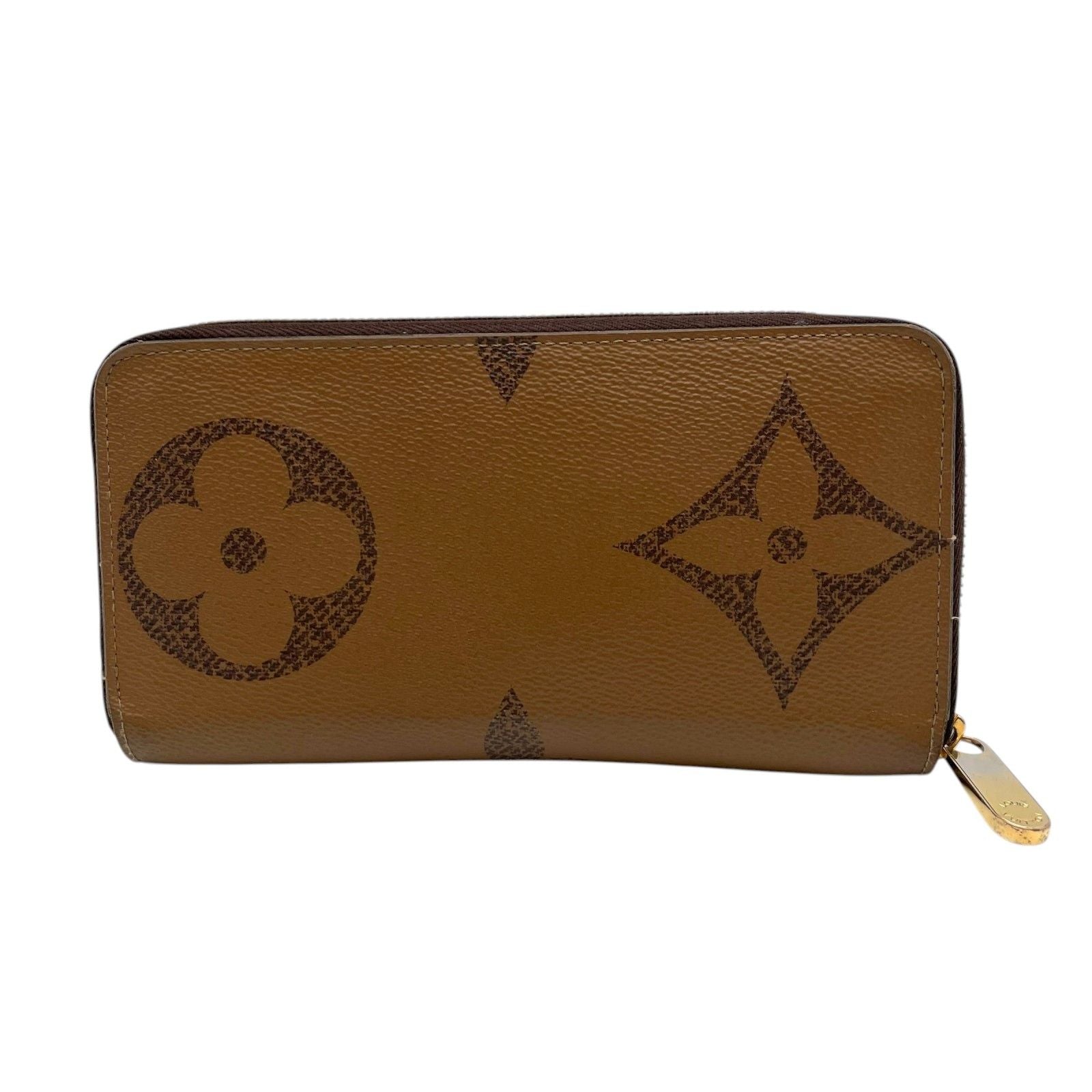 Louis Vuitton Zippy Wallet Monogram Giant Reverse Zip Around Brown — view 3