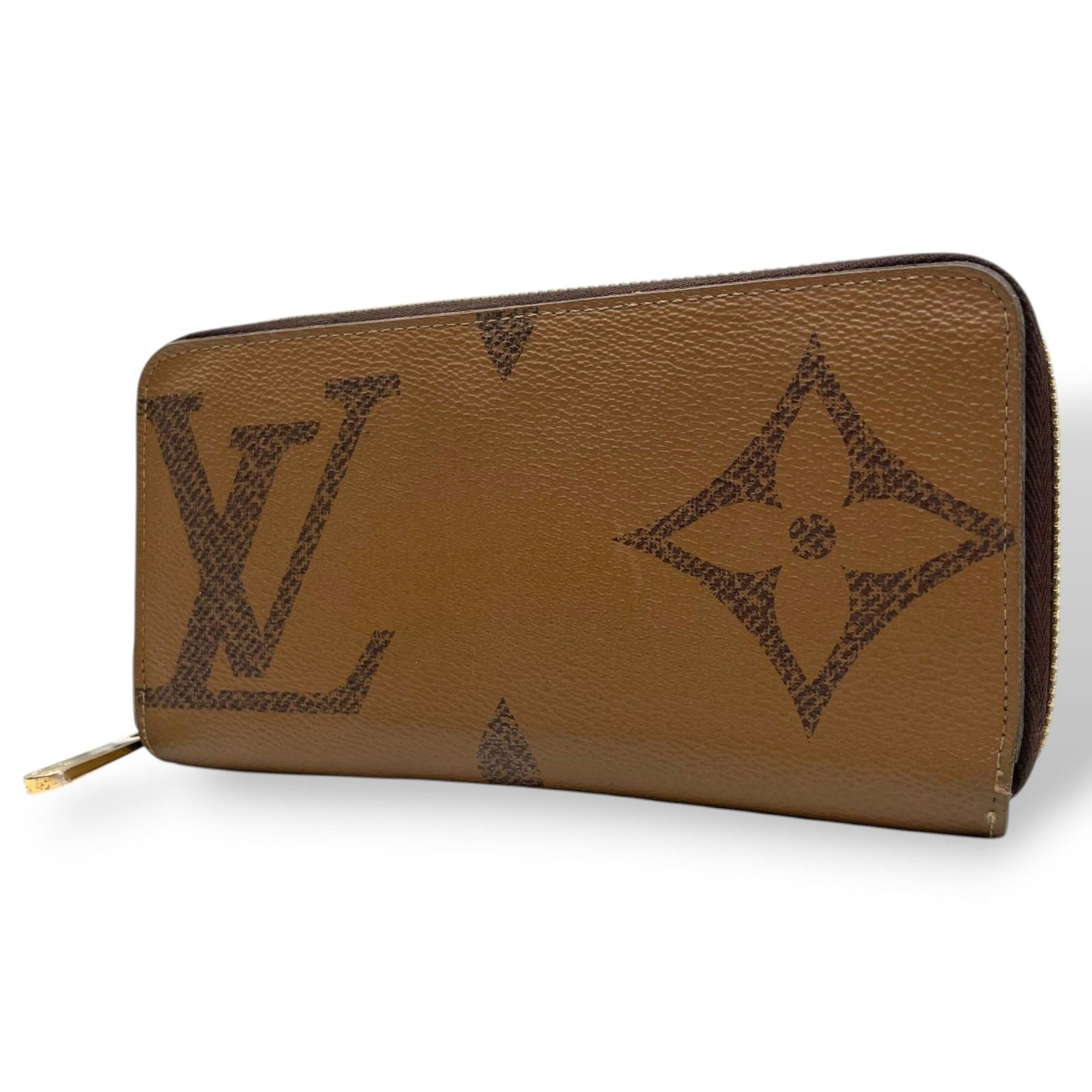 Louis Vuitton Zippy Wallet Monogram Giant Reverse Zip Around Brown