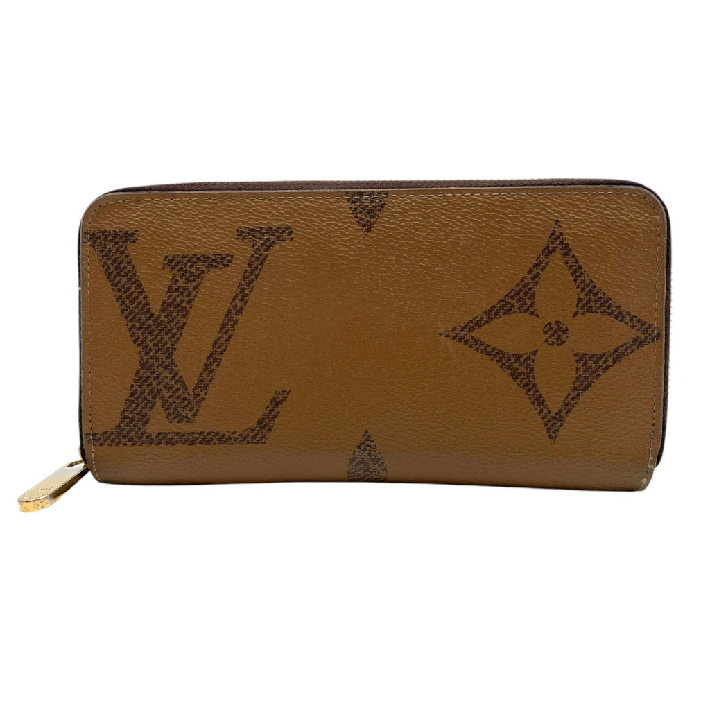 Louis Vuitton Zippy Wallet Monogram Giant Reverse Zip Around Brown — view 2