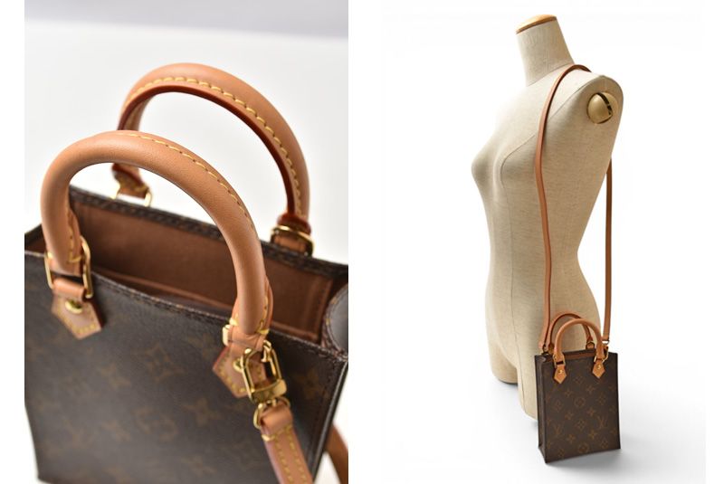 Louis Vuitton Monogram Petit Sac Plat 2-Way Shoulder Bag Brown — view 3