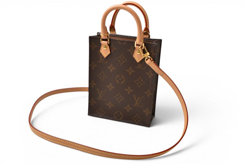 Louis Vuitton Monogram Petit Sac Plat 2-Way Shoulder Bag Brown — view 2