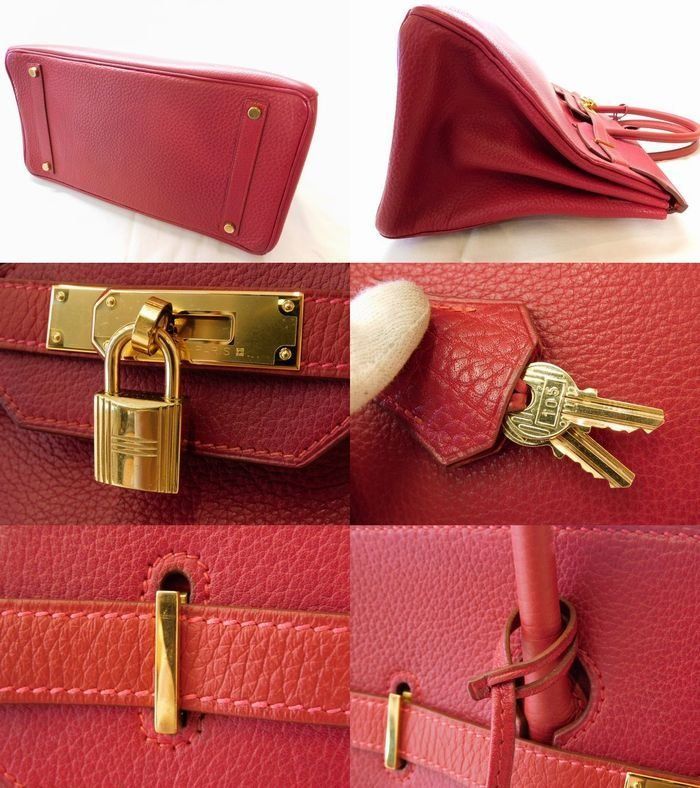 Hermes Birkin 35 Fjord Rouge Vif 35 Vache Red Handbag — view 4