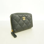 Chanel Coin Case Quilted Caviar Leather Black Gold — view 2