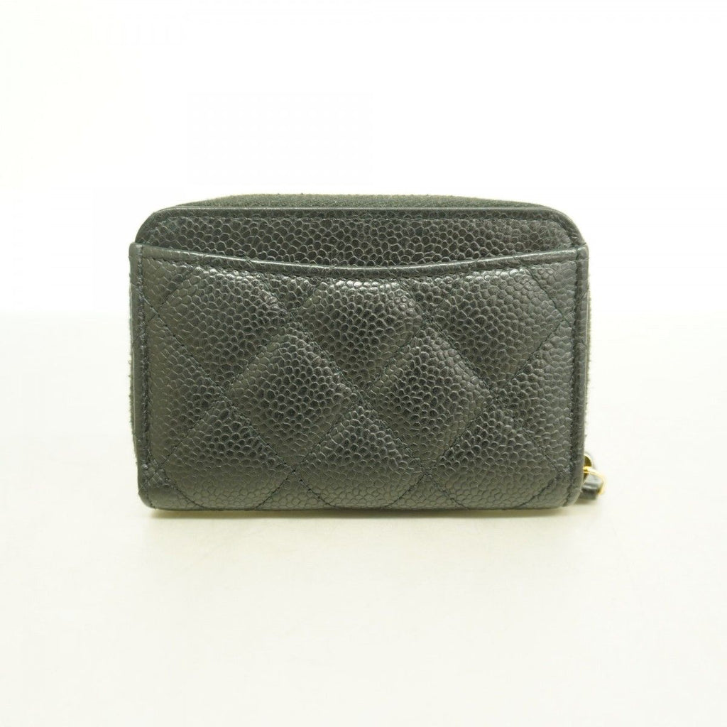 Chanel Coin Case Quilted Caviar Leather Black Gold — view 8