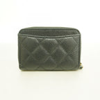 Chanel Coin Case Quilted Caviar Leather Black Gold — view 8