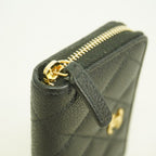 Chanel Coin Case Quilted Caviar Leather Black Gold — view 6