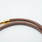 Hermes Bracelet Jumbo Hook Gold Plated Leather Brown — view 8