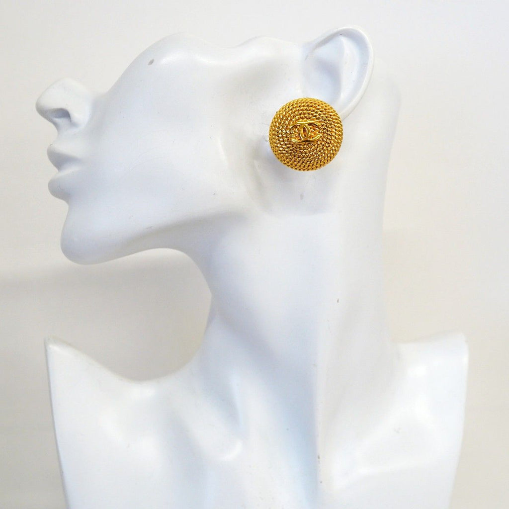 Chanel Earrings Vintage CC Logo Round — view 5