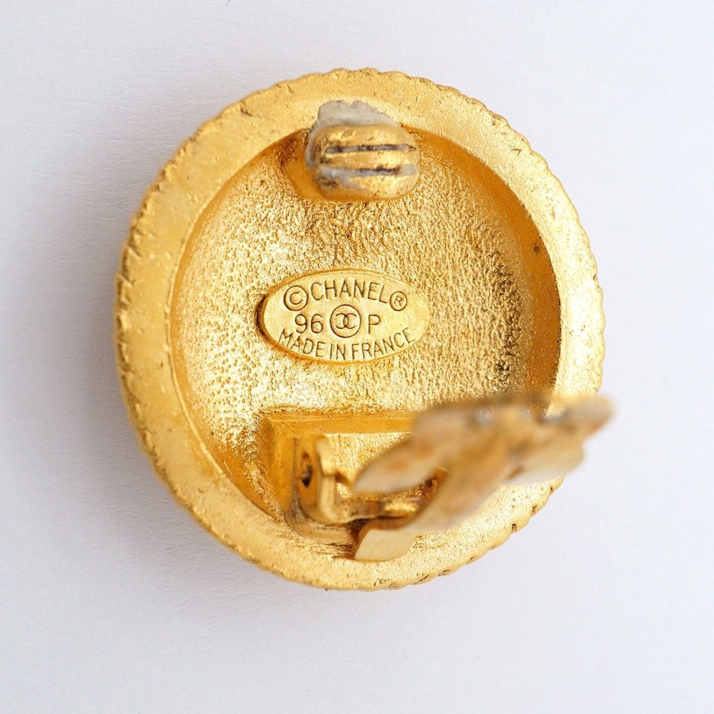 Chanel Earrings Vintage CC Logo Round — view 4
