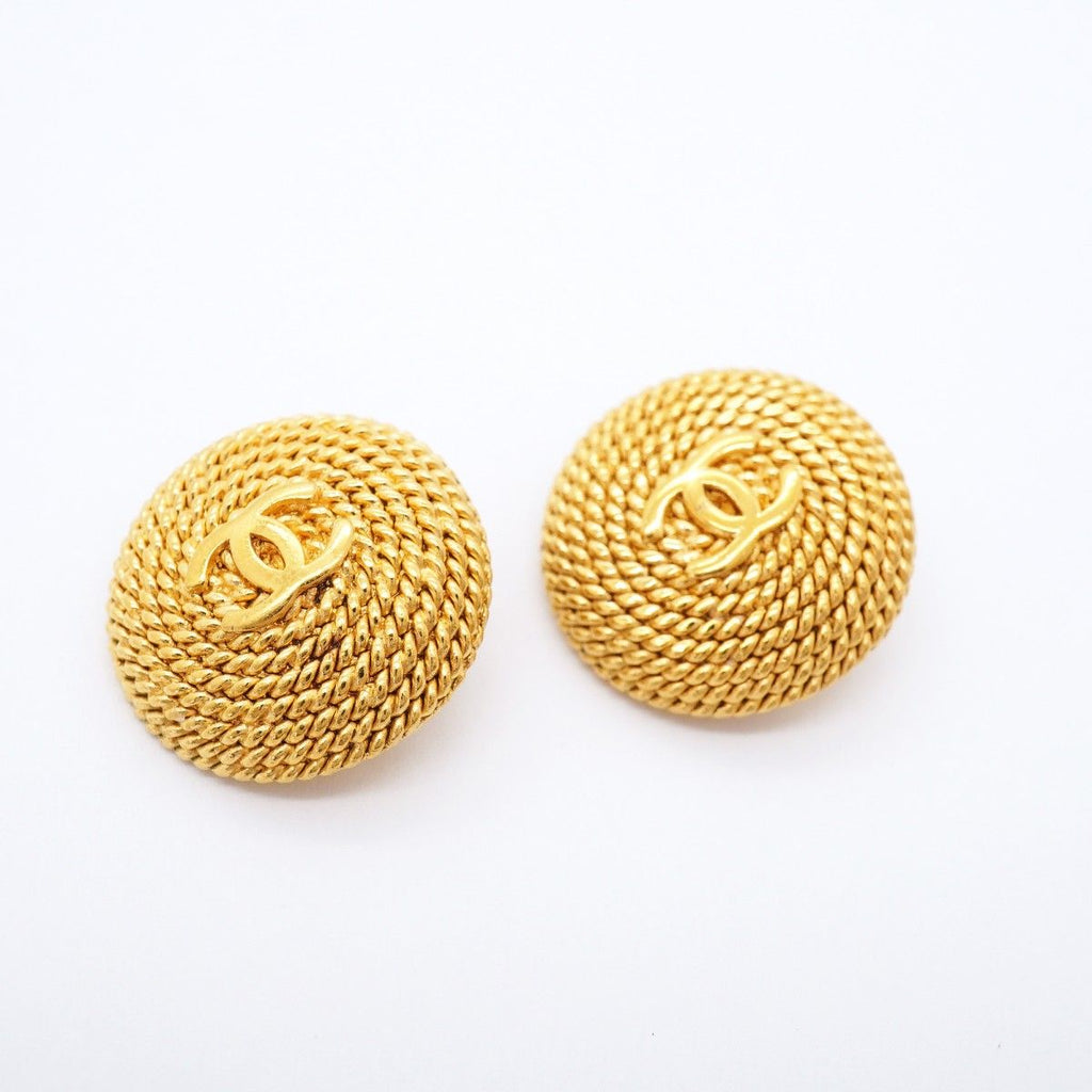 Chanel Earrings Vintage CC Logo Round — view 2