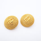 Chanel Earrings Vintage CC Logo Round — view 2