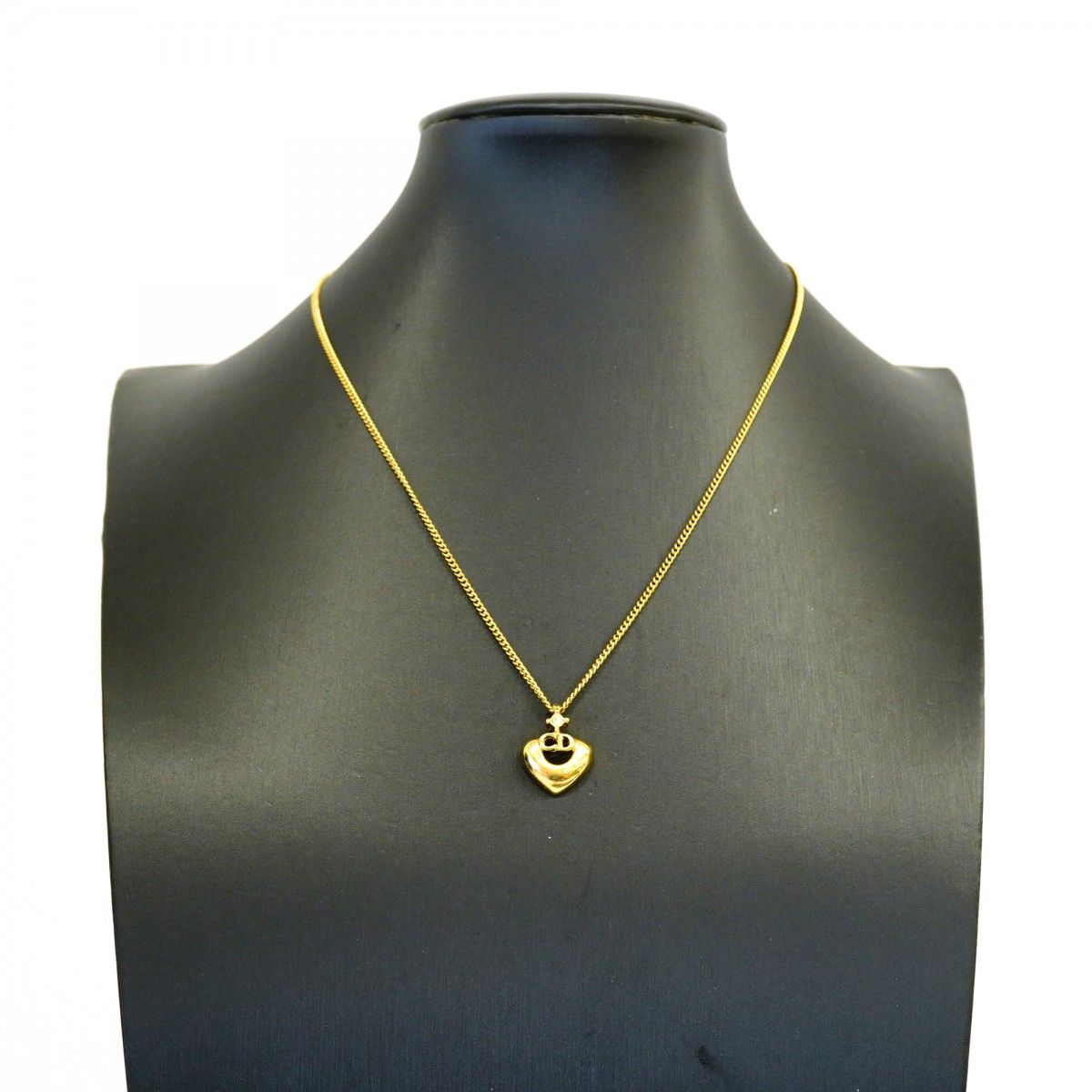 Dior Necklace CD Logo Gold Plated Rhinestone — view 5