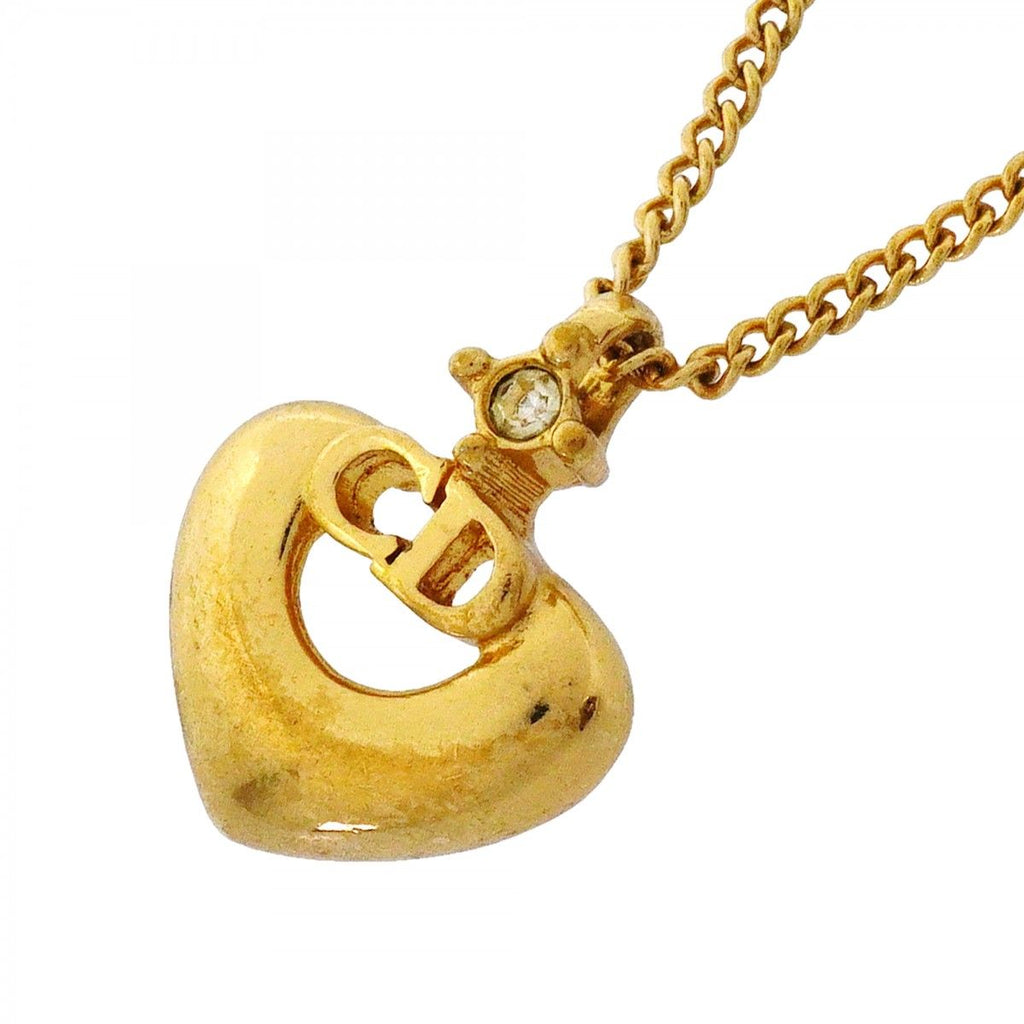 Dior Necklace CD Logo Gold Plated Rhinestone