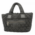 Chanel Tote Coco Cocoon Nylon Black Silver