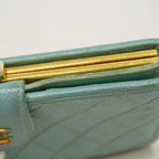Chanel Wallet Quilted Caviar Leather Mint Green Gold — view 8
