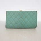 Chanel Wallet Quilted Caviar Leather Mint Green Gold — view 9