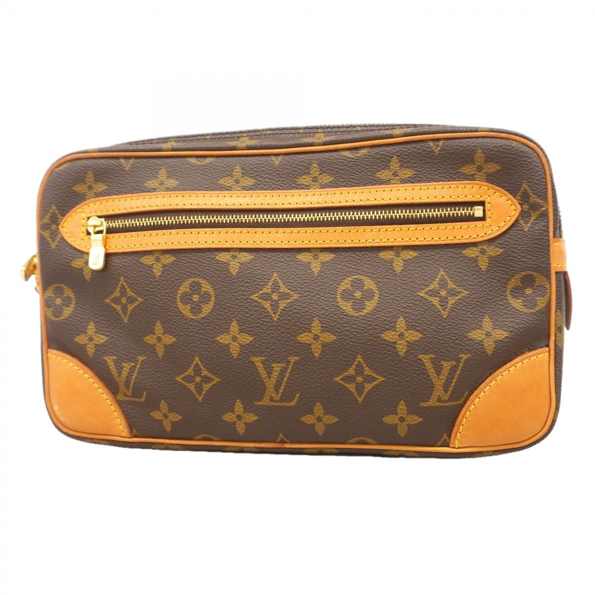 Louis Vuitton Clutch Monogram Marly Dragonne GM Brown