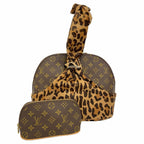 Louis Vuitton Handbag Monogram Leopard Azzedine Alaia Alma Brown