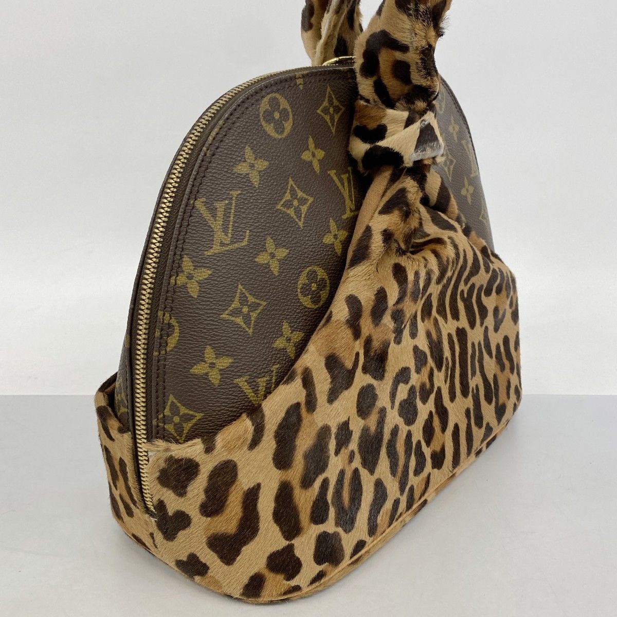 Louis Vuitton Handbag Monogram Leopard Azzedine Alaia Alma Brown — view 2