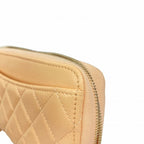 Chanel Wallet Quilted Caviar Leather Beige Champagne Gold — view 6