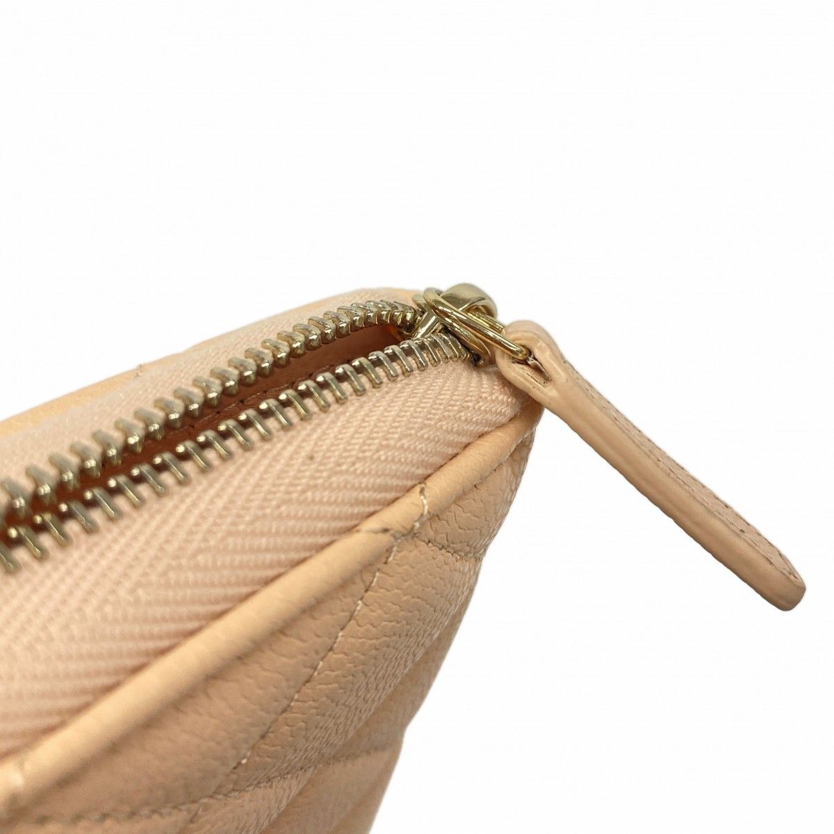 Chanel Wallet Quilted Caviar Leather Beige Champagne Gold — view 7