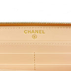Chanel Wallet Quilted Caviar Leather Beige Champagne Gold — view 4