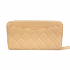 Chanel Wallet Quilted Caviar Leather Beige Champagne Gold — view 2